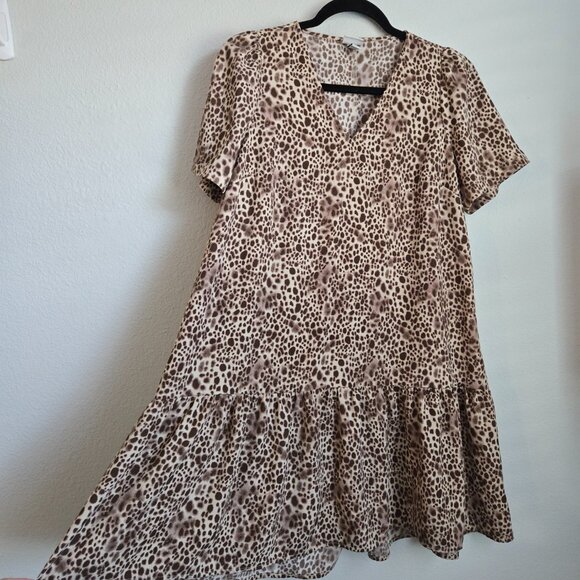 Target A New Day Oversized Swing Style Short Sleeve Dress Animal Print Size XS - Picture 4 of 9